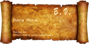 Bara Vera névjegykártya